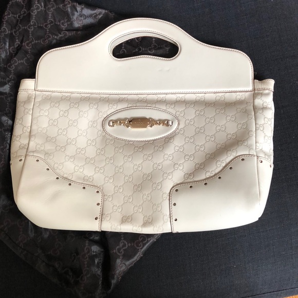 Bone White Vintage Leather Gucci Purse - Picture 1 of 2
